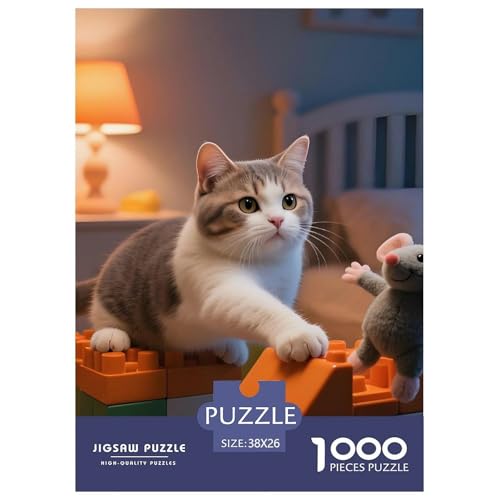 Premium Puzzle 1000 Teile – Anspruchsvolles Haustier Katze Motiv – Poster, Hochwertige Verpackung & Perfekte Geschenkidee 38x26cm/1000pcs Premium Puzzle 1000 Teile – Anspruchsvolles Haustier Katze Motiv – Poster, Hochwertige Verpackung & Perfekte Geschenkidee 38x26cm/1000pcs von UFVZBNFAN