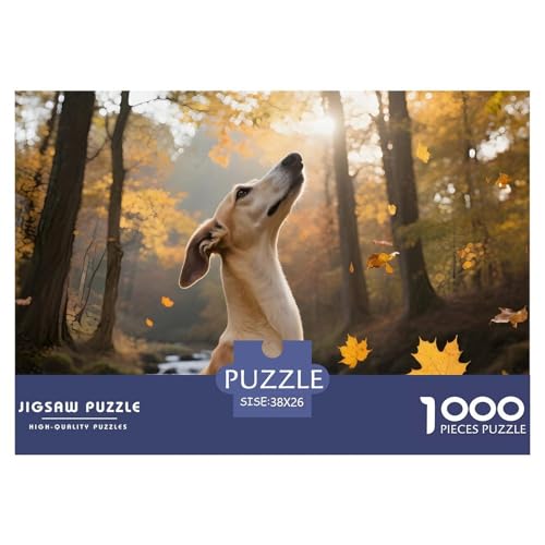 Saluki Puzzle 1000 Teile Haustierhund – Knobelspiel Für Konzentration, Dicker Karton, Langlebig, Heimdeko Im Wohnzimmer, Poster Inklusive, 38x26cm/1000pcs von UFVZBNFAN
