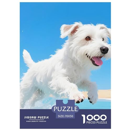 Sealyham Terrier Puzzle 1000 Teile Haustierhund – Kreatives Puzzle Für Männer & Frauen, Familienspiel, Relaxing Brain Teaser Mit Poster Und Geschenkbox – 70x50cm/1000pcs von UFVZBNFAN