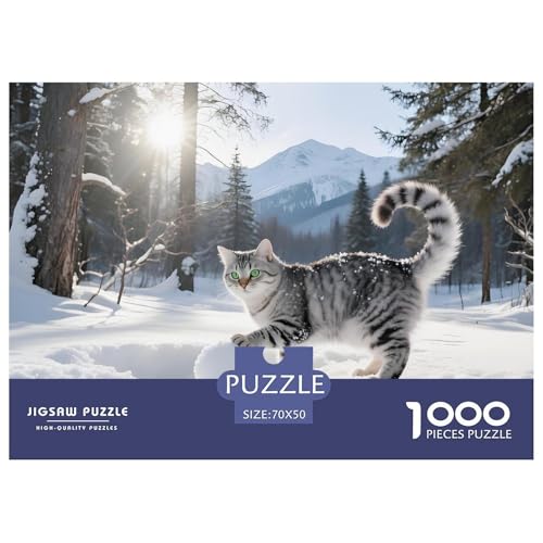 Siberian Cat Puzzle 1000 Teile Hauskatze – Premium Karton, Dicke Teile, Entspannendes Gehirntraining Für Erwachsene & Jugendliche, Poster & Geschenkbox 70x50cm/1000pcs von UFVZBNFAN