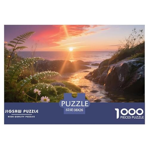 Sonnenaufgang am Meer Puzzle 1000 Teile Landscape Decoration – Entspannendes Puzzle Erwachsene & Jugendliche, Konzentrationstraining, Heimdeko Poster – 38x26cm/1000pcs von UFVZBNFAN