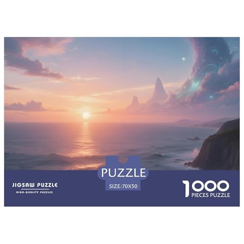 Sonnenaufgang am Meer Puzzle 1000 Teile Landscape Decoration – Lernspiel Für Jugendliche Ab 14, Ruhige Freizeit, Präziser Kantenfit, Heimdeko Poster, Geschenkbereit 70x50cm/1000pcs von UFVZBNFAN