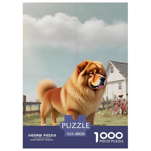 Tibet-Mastiff Puzzle 1000 Teile Haustierhund – Knobelspiel Für Konzentration, Dicker Karton, Langlebig, Heimdeko Im Wohnzimmer, Poster Inklusive, 38x26cm/1000pcs von UFVZBNFAN