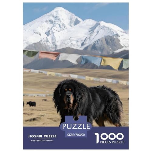 Tibet-Mastiff Puzzle 1000 Teile – Premium Haustierhund Motiv – Anspruchsvoll, Entspannend & Dekorativ – Mit Poster, Starker Box & Nachhaltigen Materialien 70x50cm/1000pcs von UFVZBNFAN