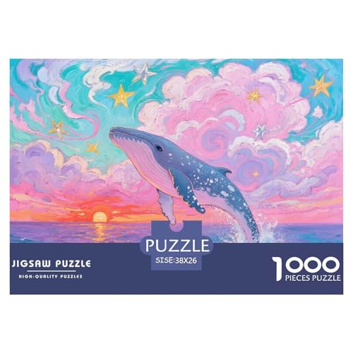 Verträumter Ozean Puzzle 1000 Teile Whale – Pädagogisches Puzzle Für Kinder Ab 14 & Erwachsene, Premium Qualität, Stressabbau & Achtsamkeitstraining – 38x26cm/1000pcs von UFVZBNFAN