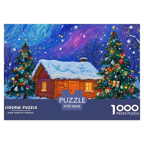 Weihnachtsmärchen Puzzle 1000 Teile Festive Atmosphere – Entspannendes Puzzle Erwachsene & Jugendliche, Konzentrationstraining, Heimdeko Poster – 38x26cm/1000pcs von UFVZBNFAN