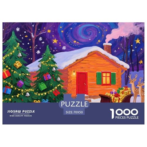 Weihnachtsmärchen Puzzle 1000 Teile Festive Atmosphere – Herausforderung Puzzle Erwachsene, Bunte Farben, Spieleabend & Geschenkidee Für Weihnachten – 70x50cm/1000pcs von UFVZBNFAN