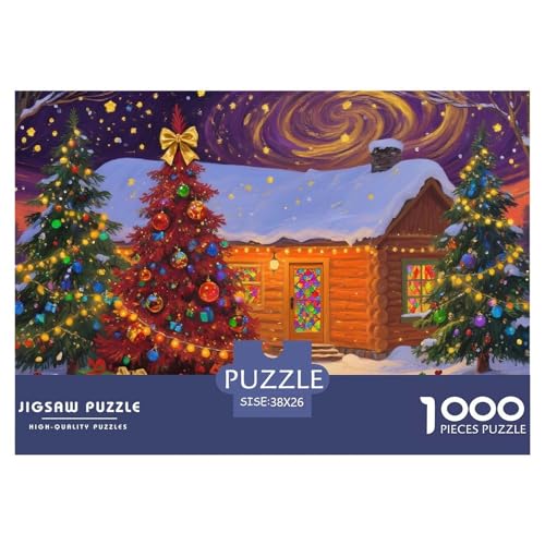 Weihnachtsmärchen Puzzle 1000 Teile Festive Atmosphere – Kreatives Puzzle Für Männer & Frauen, Familienspiel, Relaxing Brain Teaser Mit Poster Und Geschenkbox – 38x26cm/1000pcs von UFVZBNFAN
