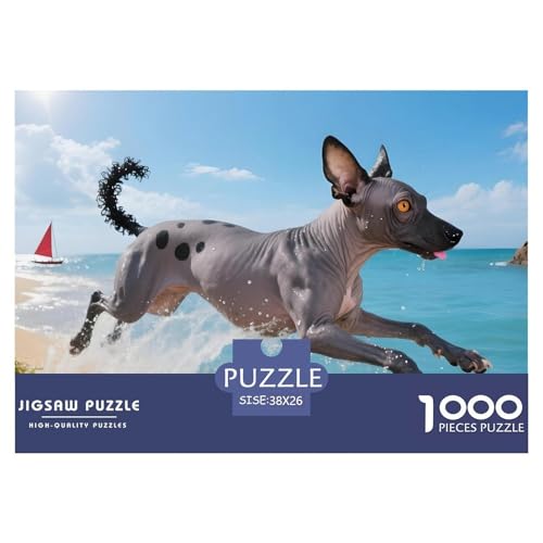 Xoloitzcuintli Puzzle 1000 Teile Haustierhund – Familienaktivität Für Regentage, Strapazierfähiger Karton, Präzise Passform, Poster Zum Einrahmen & Geschenkbox 38x26cm/1000pcs von UFVZBNFAN