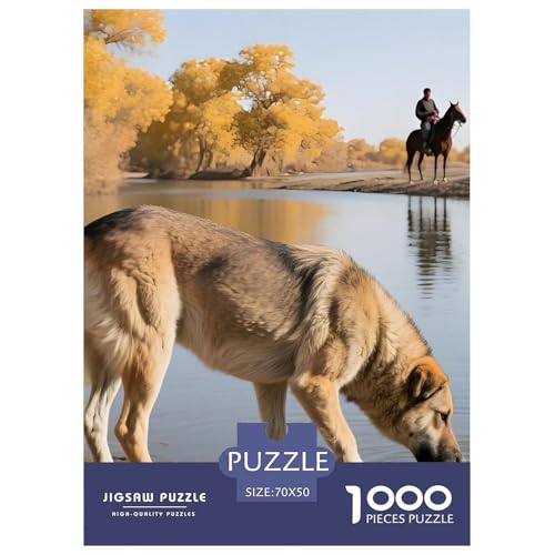 Zentralasiatischer Schäferhund Puzzle 1000 Teile – Hochwertiges Haustierhund Jigsaw – Anspruchsvolle Herausforderung, Heimdeko 70x50cm/1000pcs von UFVZBNFAN