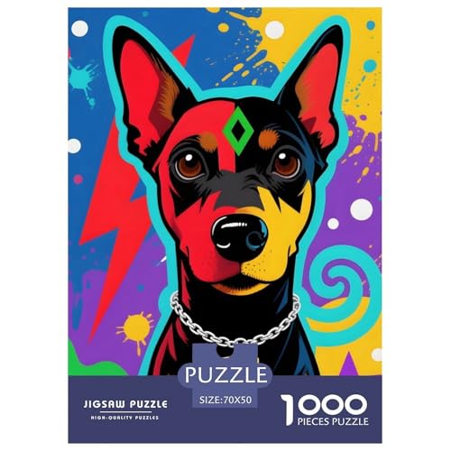 Zwergpinscher Puzzle 1000 Teile Für Erwachsene – Hochwertiges Haustierhund Spiel Mit Dickem Karton, Präziser Passform & Farbenfrohem Poster – Geschenkfertig 70x50cm/1000pcs von UFVZBNFAN