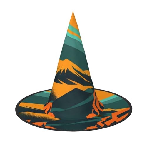 UFhgjjb 1 Stück Halloween Hexenhut - Abstrakte Kunst Volldruck Hexen Dekor Party Kostüm Cosplay Rollenspiel Festival Karneval Hut von UFhgjjb