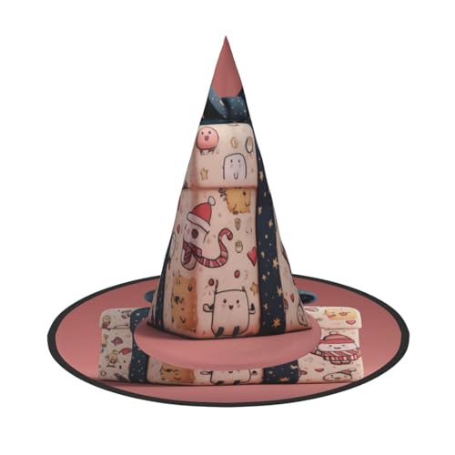 UFhgjjb 1 Stück Halloween Hexenhut - Anime Geschenke Volldruck Hexen Dekor Party Kostüm Cosplay Rollenspiel Festival Karneval Hut von UFhgjjb