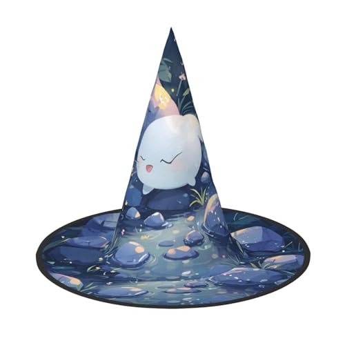 UFhgjjb 1 Stück Halloween Hexenhut - Elf Stein Volldruck Hexen Dekor Party Kostüm Cosplay Rollenspiel Festival Karneval Hut von UFhgjjb