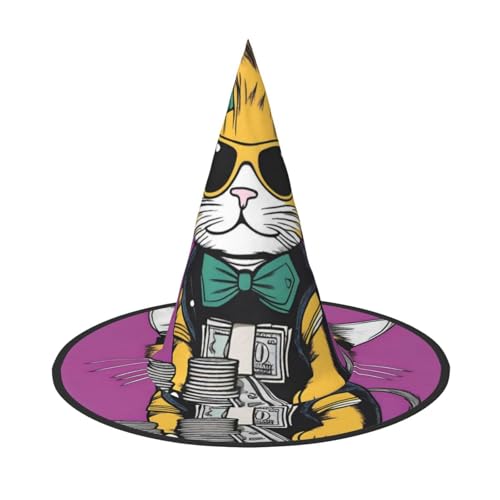 UFhgjjb 1 Stück Halloween Hexenhut - Finanzmanagement Volldruck Hexen Dekor Party Kostüm Cosplay Rollenspiel Festival Karneval Hut von UFhgjjb