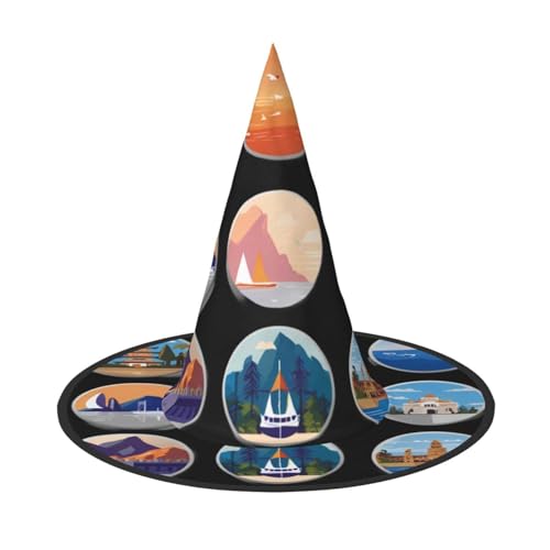 UFhgjjb 1 Stück Halloween Hexenhut - Landschaftsabzeichen Volldruck Hexen Dekor Party Kostüm Cosplay Rollenspiel Festival Karneval Hut UFhgjjb 1 Stück Halloween Hexenhut - Landschaftsabzeichen Volldruck Hexen Dekor Party Kostüm Cosplay Rollenspiel Festival Karneval Hut von UFhgjjb