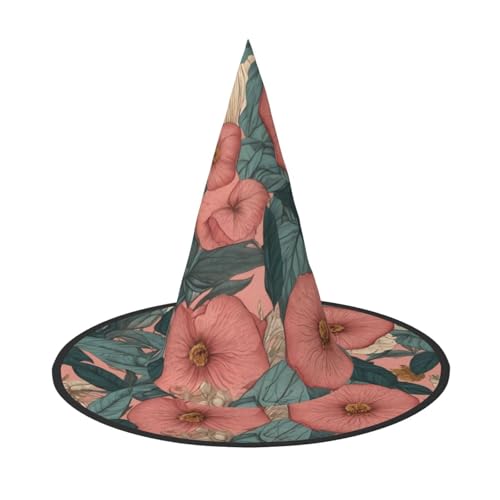 UFhgjjb 1 Stück Halloween Hexenhut - Retro Blumen Volldruck Hexen Dekor Party Kostüm Cosplay Rollenspiel Festival Karneval Hut von UFhgjjb