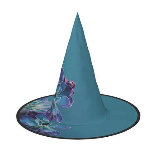 UFhgjjb 1 Stück Halloween Hexenhut – Sukkulenten Volldruck Hexen Dekor Party Kostüm Cosplay Rollenspiel Festival Karneval Hut von UFhgjjb