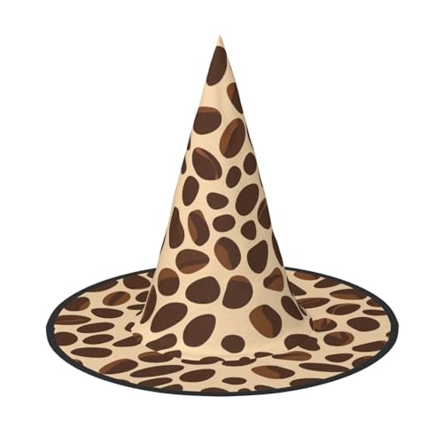 UFhgjjb 1 x Halloween-Hexenhut – Die Körnigkeit der Kaffeebohnen Volldruck Hexen Dekor Party Kostüm Cosplay Rollenspiel Festival Karneval Hut von UFhgjjb