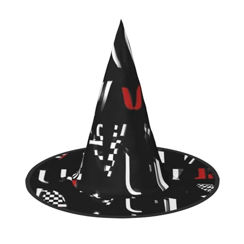 UFhgjjb 1 x Halloween-Hexenhut – Technologie-Symbol Logo Volldruck Hexen Dekor Party Kostüm, Cosplay Rollenspiel Festival Karneval Hut von UFhgjjb