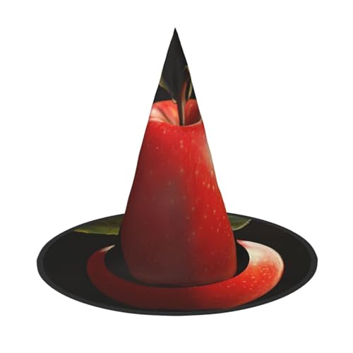UFhgjjb Halloween-Hexenhut, 2 Stück, leuchtend rote Früchte, Volldruck, Hexen-Dekor, Party-Kostüm, Cosplay, Rollenspiel, Festival, Karnevalshut von UFhgjjb