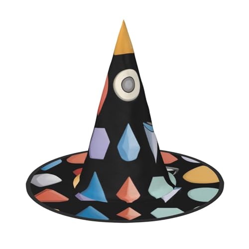 UFhgjjb Halloween-Hexenhut, Cartoon-Gebäude, Volldruck, Hexen-Dekor, Party-Kostüm, Cosplay, Rollenspiel, Festival, Karneval, Hut, 2 Stück von UFhgjjb
