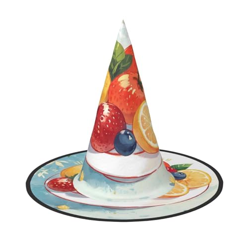 UFhgjjb Halloween-Hexenhut, Obstplatte, Volldruck, Hexen-Dekor, Party-Kostüm, Cosplay, Rollenspiel, Festival, Karneval, Hut, 2 Stück von UFhgjjb