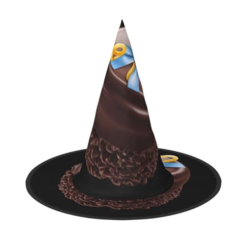 UFhgjjb Halloween-Hexenhut, Schokoladenschleife, Volldruck, Hexen-Dekor, Party-Kostüm, Cosplay, Rollenspiel, Festival, Karneval, Hut, 3 Stück von UFhgjjb