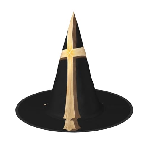 UFhgjjb Halloween-Hexenhut, geschnitztes Kreuz, Volldruck, Hexen-Dekor, Party-Kostüm, Cosplay, Rollenspiel, Festival, Karneval, Hut, 3 Stück von UFhgjjb