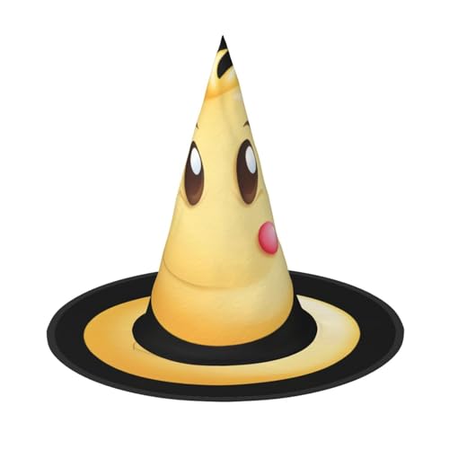 UFhgjjb Halloween-Hexenhut, niedliches Smiley-Gesicht, Volldruck, Hexen-Dekor, Party-Kostüm, Cosplay, Rollenspiel, Festival, Karnevalshut, 2 Stück von UFhgjjb