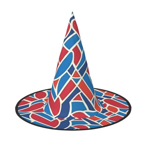 UFhgjjb Halloween-Hexenhut, unregelmäßiges Farbmuster, Volldruck, Hexen-Dekor, Party-Kostüm, Cosplay, Rollenspiel, Festival, Karneval, Hut, 3 Stück von UFhgjjb
