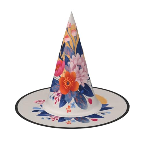 UFhgjjb Halloween-Hexenhut – Blumengruppe, Volldruck, Hexen-Dekor, Party-Kostüm, Cosplay, Rollenspiel, Festival, Karnevalshut, 3 Stück von UFhgjjb