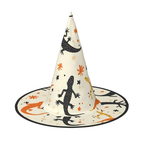 UFhgjjb Halloween-Hexenhut – Reptilienmalerei, Volldruck, Hexen-Dekor, Party-Kostüm, Cosplay, Rollenspiel, Festival, Karnevalshut, 2 Stück von UFhgjjb