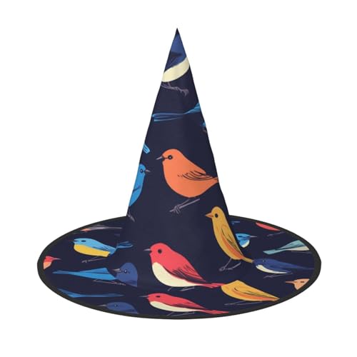 UFhgjjb Halloween-Hexenhut – Vogel-Haltung, Volldruck, Hexen-Dekor, Party-Kostüm, Cosplay, Rollenspiel, Festival, Karnevalshut, 3 Stück von UFhgjjb