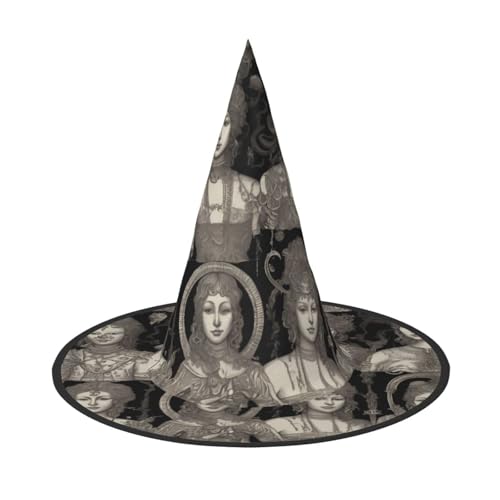 UFhgjjb Halloween-Hexenhut im europäischen Stil, einfarbige Nudeln, Volldruck, Hexen-Dekor, Party-Kostüm, Cosplay, Rollenspiel, Festival, Karnevalshut, 3 Stück von UFhgjjb