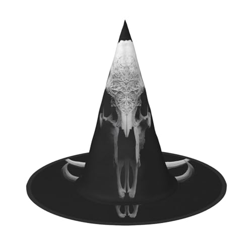 UFhgjjb Halloween-Hexenhut – künstlerischer Totenkopf-Volldruck, Hexen-Dekor, Party-Kostüm, Cosplay, Rollenspiel, Festival, Karnevalshut, 3 Stück von UFhgjjb