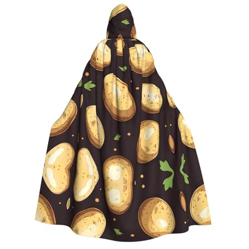 UFhgjjb Halloween Kapuzenumhang Kostüm Umhang - Erwachsene Bilder von Kartoffeln Druck Kostüm Robe für Maskerade Karneval Comic Ausstellung von UFhgjjb