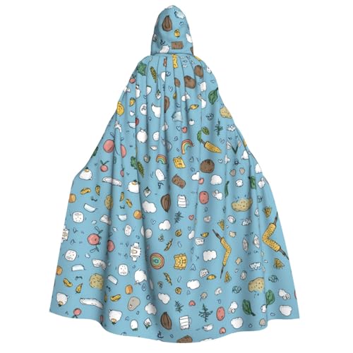 UFhgjjb Halloween Kapuzenumhang Kostüm Umhang - Erwachsene Cartoon Illustrationen Druck Kostüm Robe für Maskerade, Karneval, Comic Ausstellung von UFhgjjb