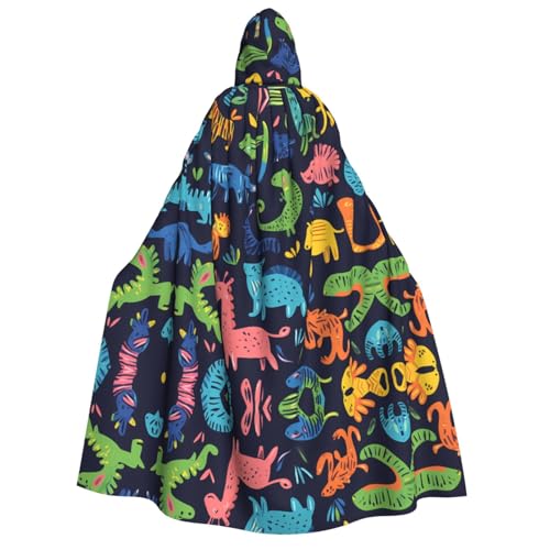 UFhgjjb Halloween Kapuzenumhang Kostüm Umhang - Erwachsene Dinosaurier Wars Print Kostüm Robe für Maskerade, Karneval, Comic Ausstellung von UFhgjjb