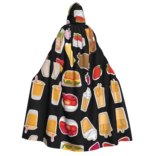 UFhgjjb Halloween Kapuzenumhang Kostüm Umhang - Erwachsene Hamburger und Pommes Frites Print Kostüm Robe für Maskerade, Karneval, Comic Ausstellung UFhgjjb Halloween Kapuzenumhang Kostüm Umhang - Erwachsene Hamburger und Pommes Frites Print Kostüm Robe für Maskerade, Karneval, Comic Ausstellung von UFhgjjb