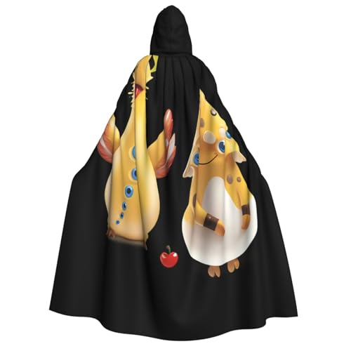 UFhgjjb Halloween Kapuzenumhang Kostüm Umhang - Erwachsene Kleine gelbe Huhn Ente Druck Kostüm Robe für Maskerade, Karneval, Comic Ausstellung von UFhgjjb