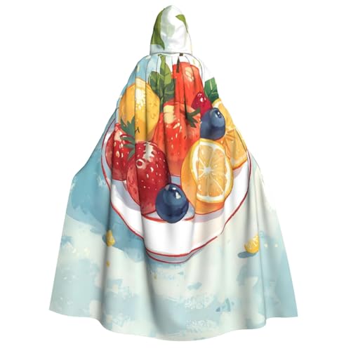 UFhgjjb Halloween Kapuzenumhang Kostüm Umhang – Erwachsene Obstplatte Druck Kostüm Robe für Maskerade, Karneval, Comic Ausstellung von UFhgjjb