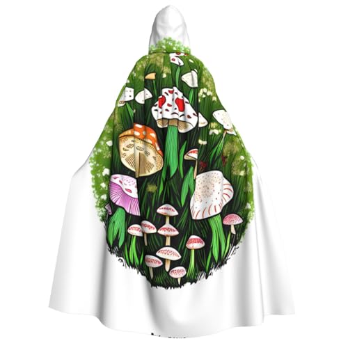 UFhgjjb Halloween Kapuzenumhang Kostüm Umhang - Erwachsene Pilzkugeln Druck Kostüm Robe für Maskerade Karneval Comic Ausstellung von UFhgjjb