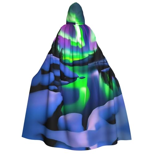 UFhgjjb Halloween Kapuzenumhang Kostüm Umhang – Erwachsene Schöner Aurora Print Kostüm Robe für Maskerade, Karneval, Comic Ausstellung von UFhgjjb