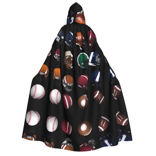 UFhgjjb Halloween Kapuzenumhang Kostüm Umhang - Erwachsene Sport Helme Druck Kostüm Robe für Maskerade Karneval Comic Ausstellung von UFhgjjb