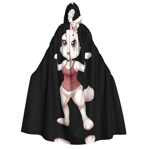 UFhgjjb Halloween Kapuzenumhang Kostüm Umhang - Erwachsene Tanzende Dame Kaninchen Druck Kostüm Robe für Maskerade, Karneval, Comic Ausstellung von UFhgjjb