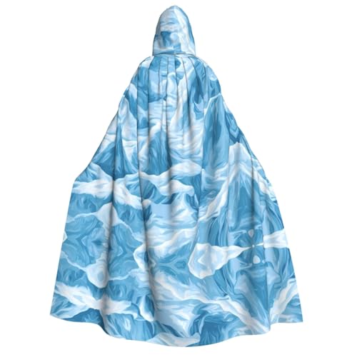 UFhgjjb Halloween Kapuzenumhang Kostüm Umhang - Erwachsenen-Darstellung von schneebedeckten Bergen Druck Kostüm Robe für Maskerade, Karneval, Comic-Ausstellung von UFhgjjb
