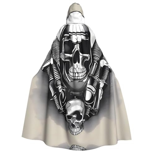 UFhgjjb Halloween Kapuzenumhang Kostüm Umhang – Erwachsenen-Skelett mit Pistolen-Druck, Kostüm, Robe für Maskerade, Karneval, Comic-Ausstellung UFhgjjb Halloween Kapuzenumhang Kostüm Umhang – Erwachsenen-Skelett mit Pistolen-Druck, Kostüm, Robe für Maskerade, Karneval, Comic-Ausstellung von UFhgjjb