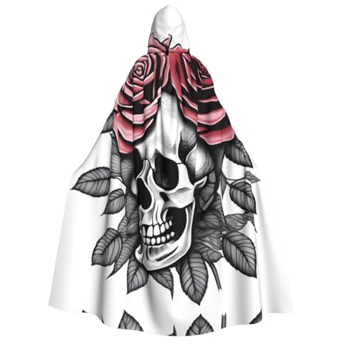 UFhgjjb Halloween Kapuzenumhang Kostüm Umhang – Erwachsenen-Totenkopf mit Blumen in Haarnadel-Druck, Kostüm, Robe für Maskerade, Karneval, Comic-Ausstellung UFhgjjb Halloween Kapuzenumhang Kostüm Umhang – Erwachsenen-Totenkopf mit Blumen in Haarnadel-Druck, Kostüm, Robe für Maskerade, Karneval, Comic-Ausstellung von UFhgjjb