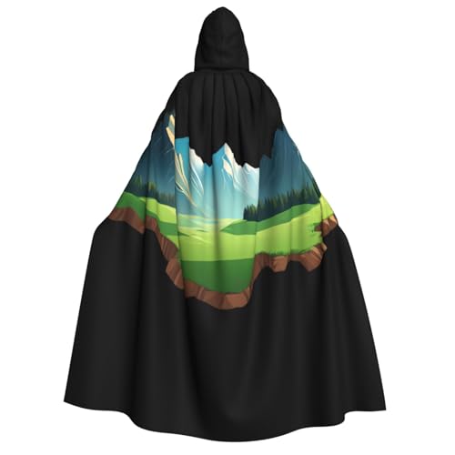 UFhgjjb Halloween Kapuzenumhang Kostüm Umhang - Erwachsenenkostüm Eine Ecke des Berges Druck Kostüm Robe für Maskerade, Karneval, Comic Ausstellung UFhgjjb Halloween Kapuzenumhang Kostüm Umhang - Erwachsenenkostüm Eine Ecke des Berges Druck Kostüm Robe für Maskerade, Karneval, Comic Ausstellung von UFhgjjb